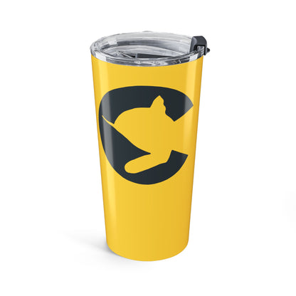 20oz Tumbler — Yellow "Checkie System" Logo Insulated Travel Cup
