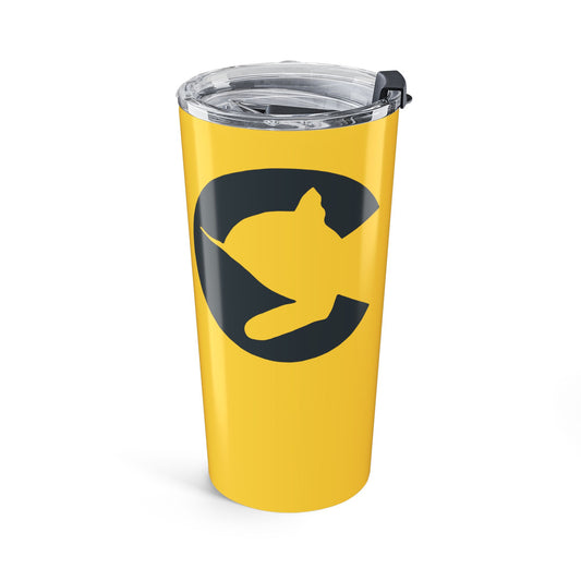 20oz Tumbler — Yellow "Checkie System" Logo Insulated Travel Cup