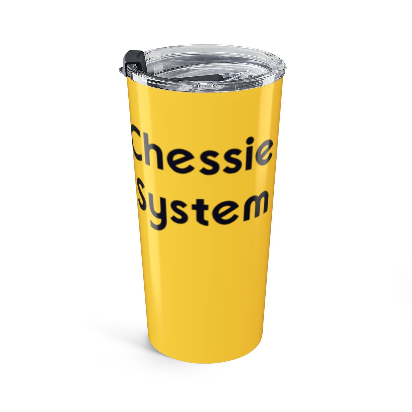 20oz Tumbler — Yellow "Checkie System" Logo Insulated Travel Cup