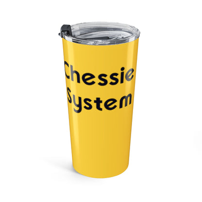 20oz Tumbler — Yellow "Checkie System" Logo Insulated Travel Cup